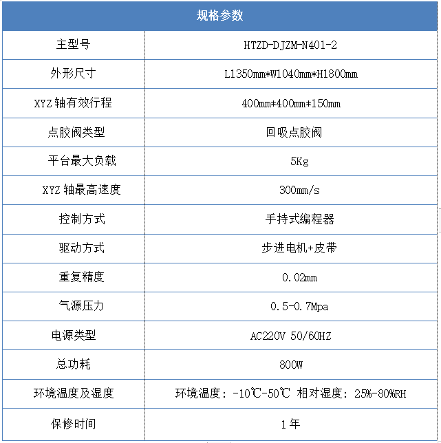 桌面式視覺點膠機(jī)規(guī)格參數(shù)